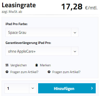 iPad Pro Varianten Leasing