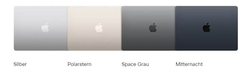 Apple MacBook Air M2 leasen Farben